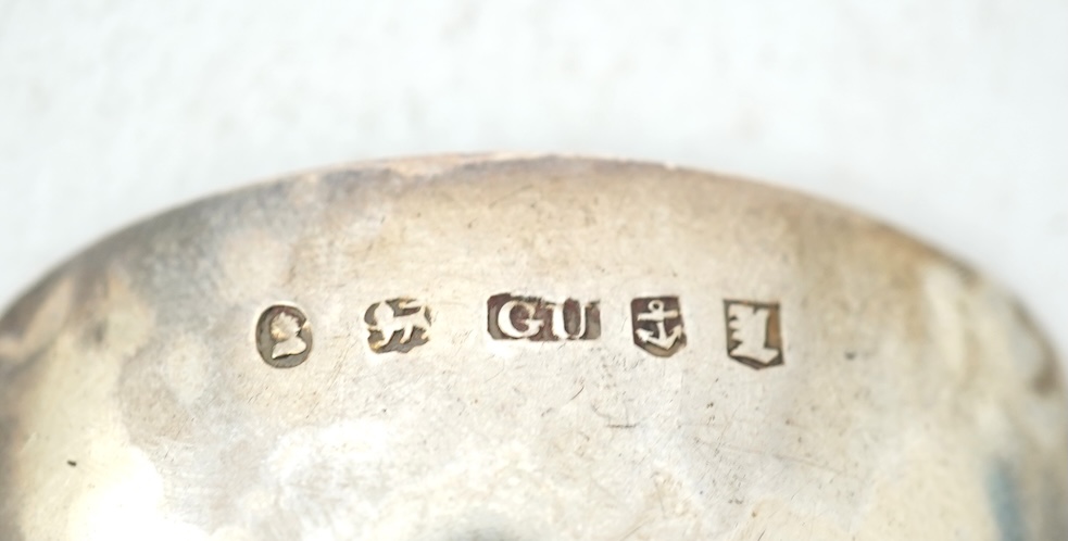 Ten assorted mainly 19th century silver caddy spoons, most with shovel bowls